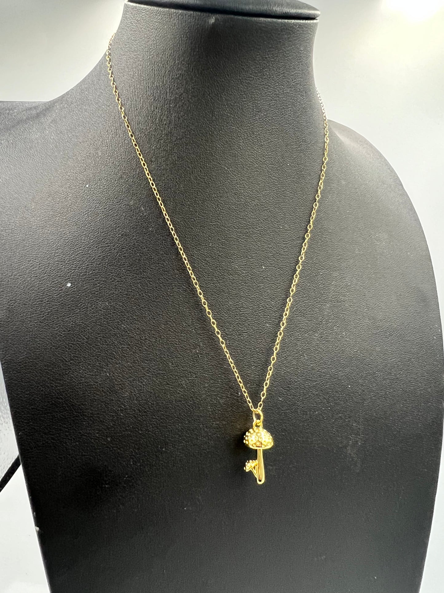 Sparkle Motion: Gold filled mushroom pendant