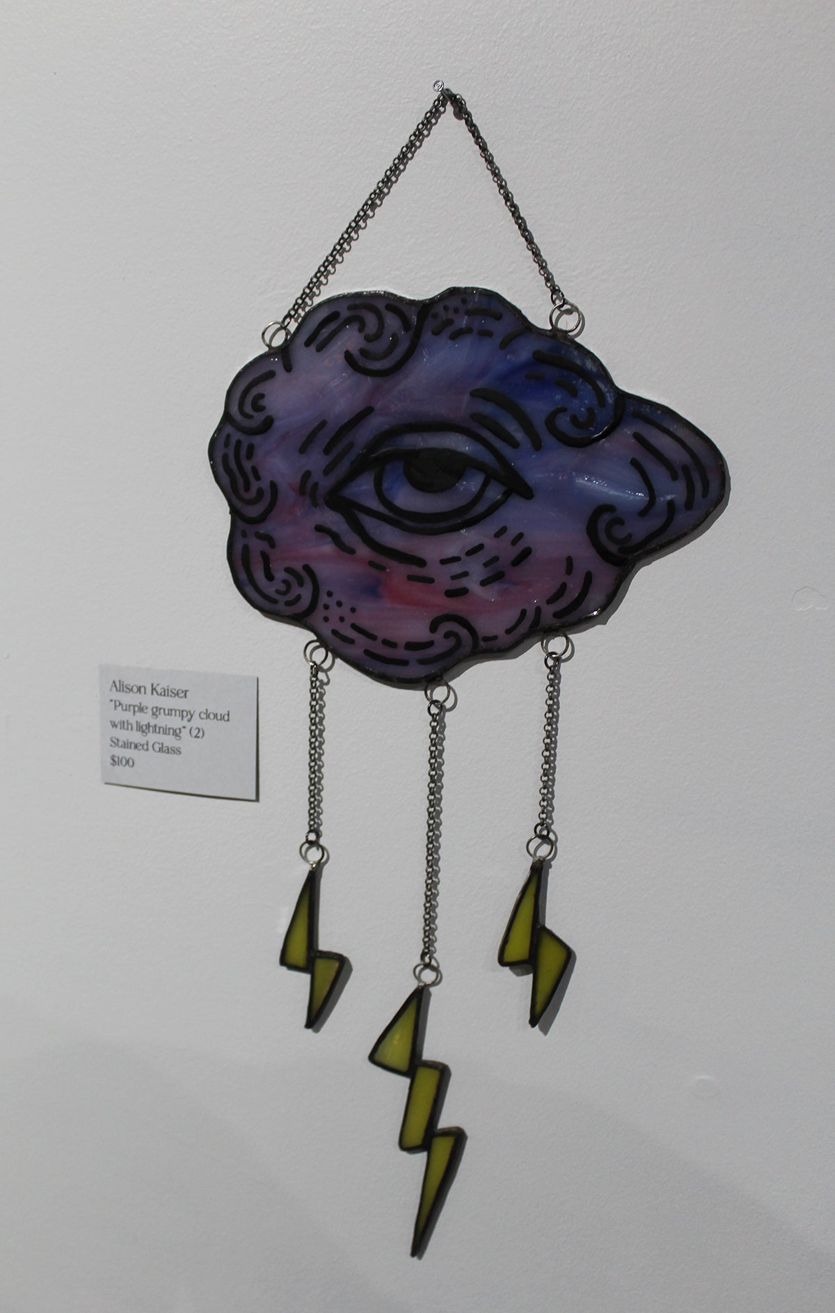 Glassy AF: Alison Kaiser: Grumpy Cloud Purple with Lightning