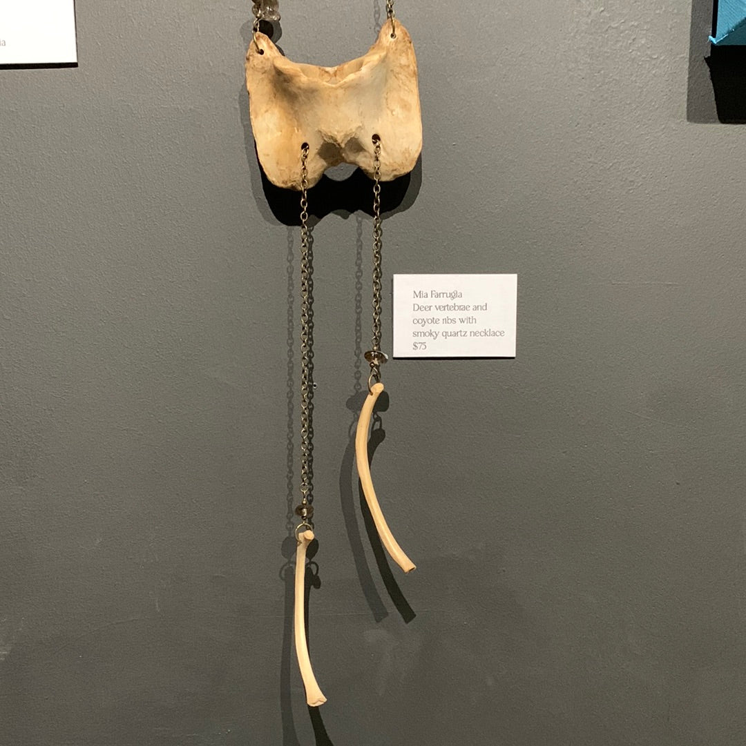 TWH - Mia Farrugia - Deer vertebrae and coyote ribs with smoky quartz necklace