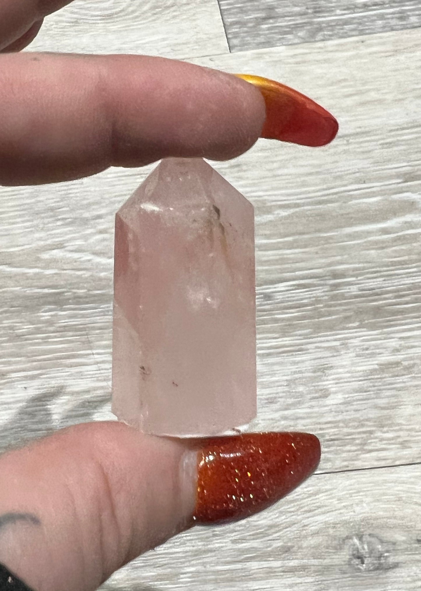 Crystal: Rose Quartz Crystal Tower Point