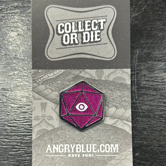 Angry Blue - D20 pin (warlock/eye)