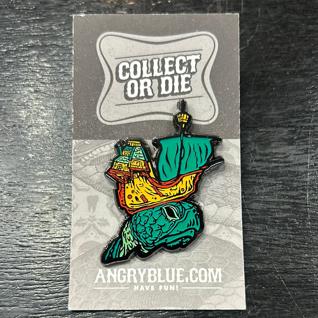 AngryBlue - Sea Change Turtle pin