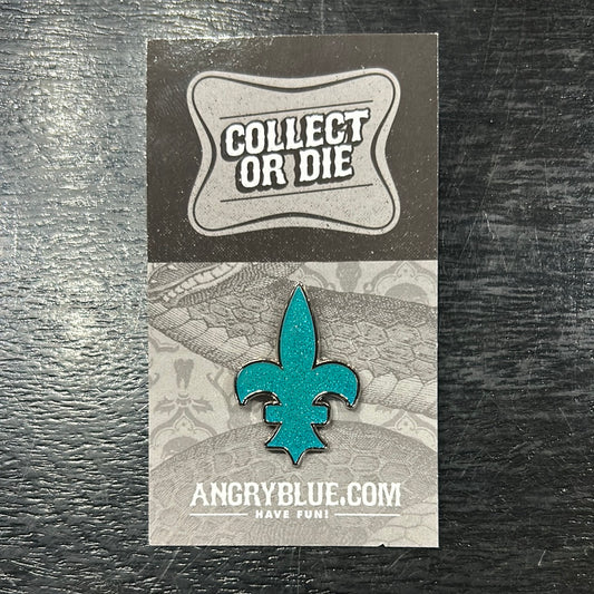 Angry Blue - Fleur de Lis pin (blue)