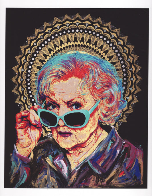 Kara Renee Art: Betty White Print 8" x 10" on 8" x 10" or 10" x 12" paper