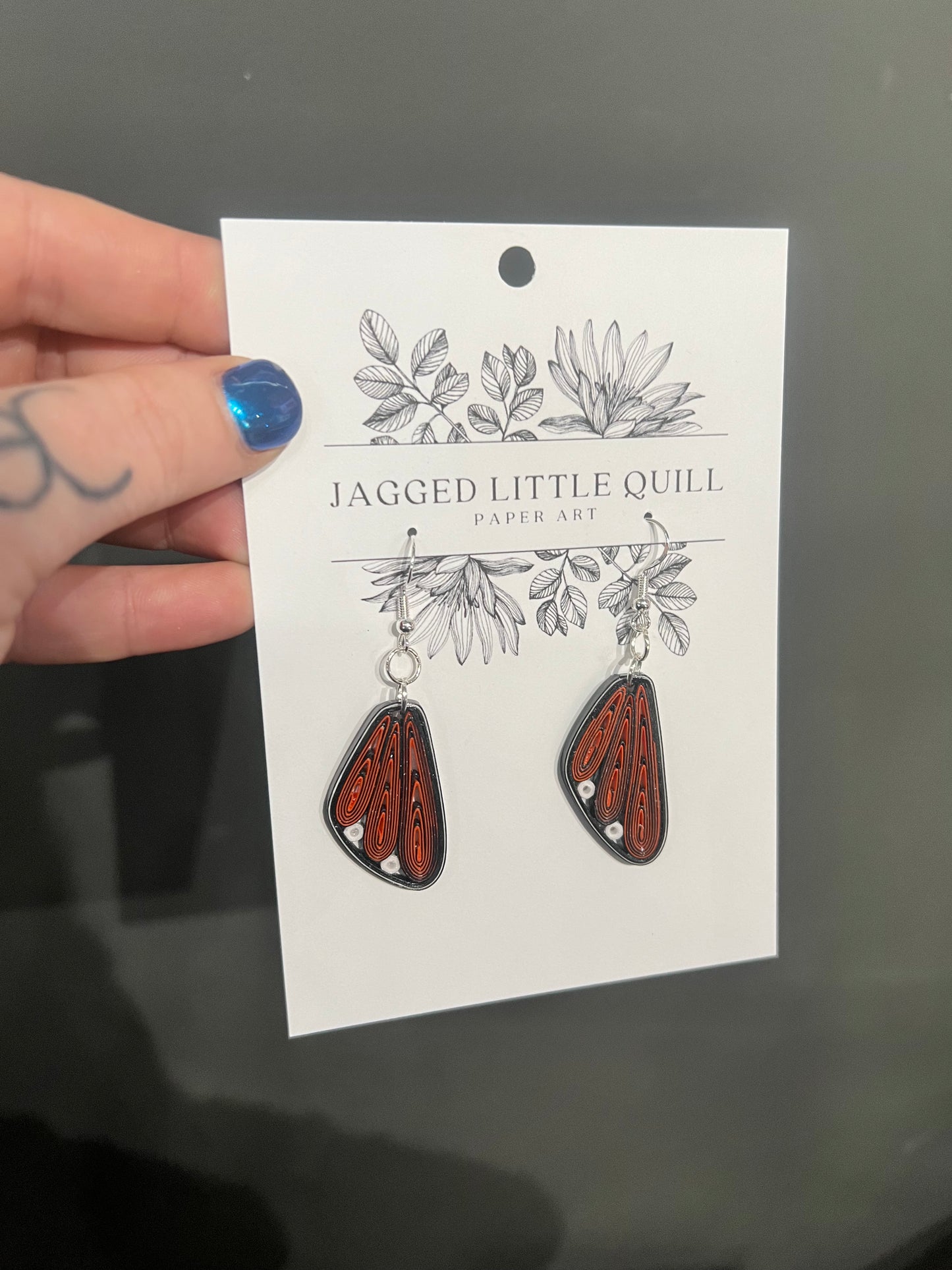 Jagged Little Quill: Butterfly Wing Earrings