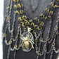 Hekas Creative: Spider Necklace with Chainmail and OOAK Snake Skin Shed and Brass Pendant