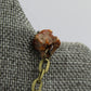 Hekas Creative: Citrine pendant, tigers eye 6mm beads, unbleached snake vertebrae