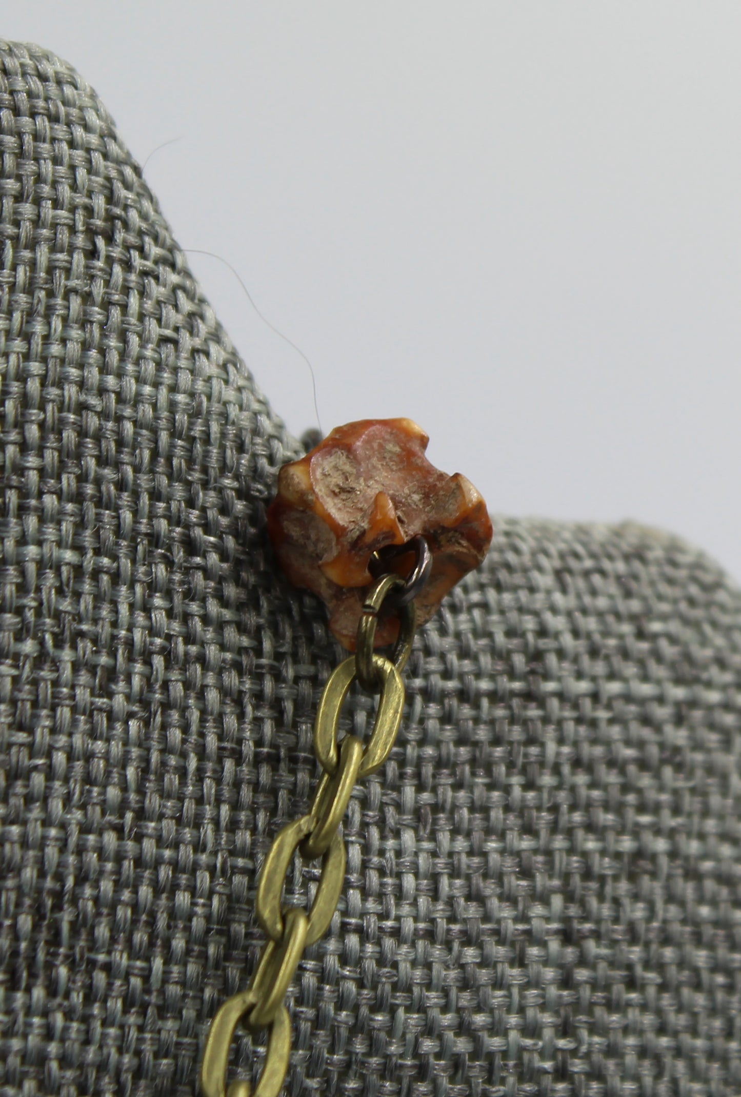 Hekas Creative: Citrine pendant, tigers eye 6mm beads, unbleached snake vertebrae