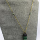 Hekas Creative: Green Fluorite point pendant with African turquoise 6mm beads and unbleached snake vertebrae