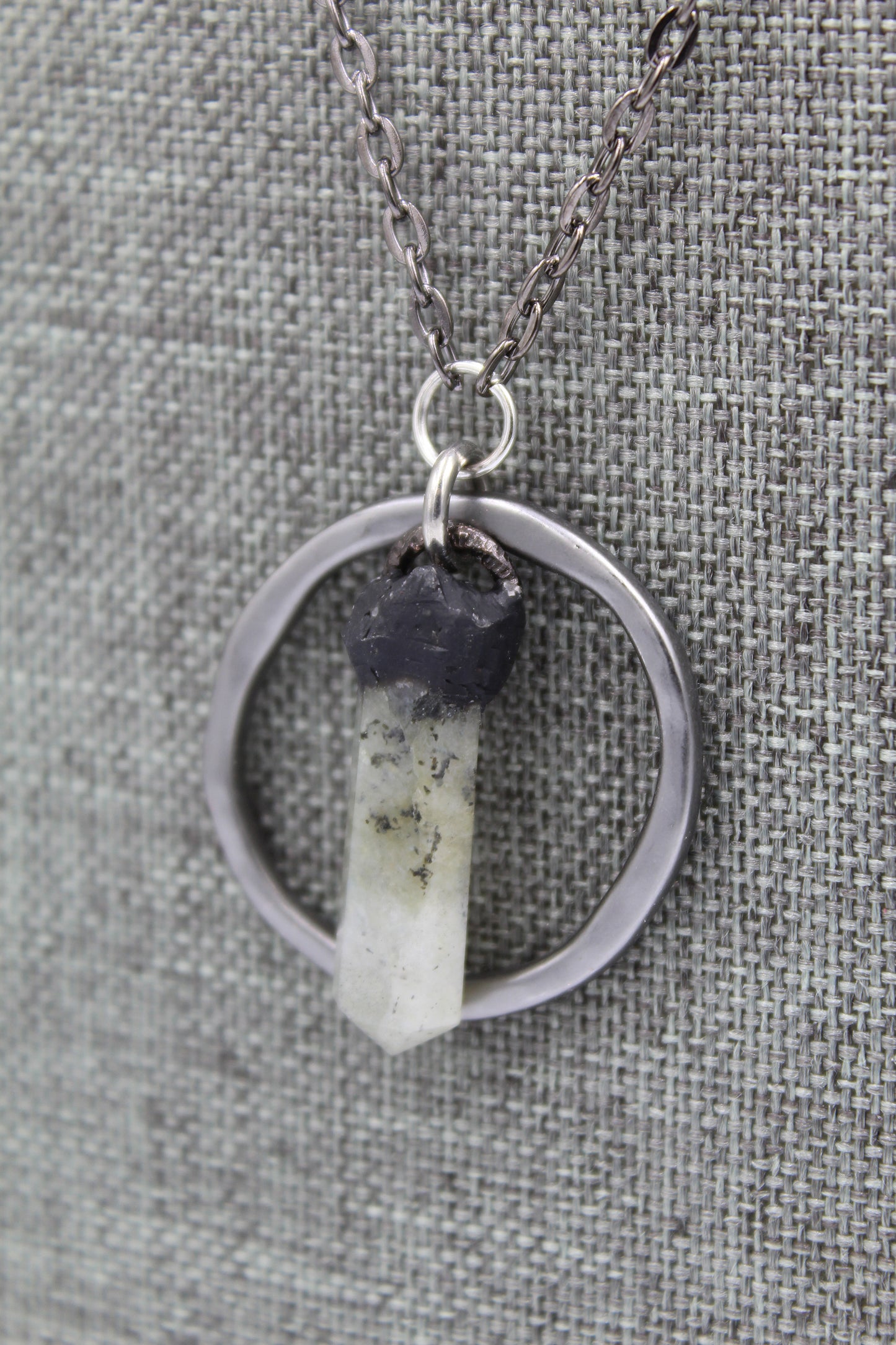 Hekas Creative: Labradorite pendant with 6mm tumbled tourmaline and quartz beads