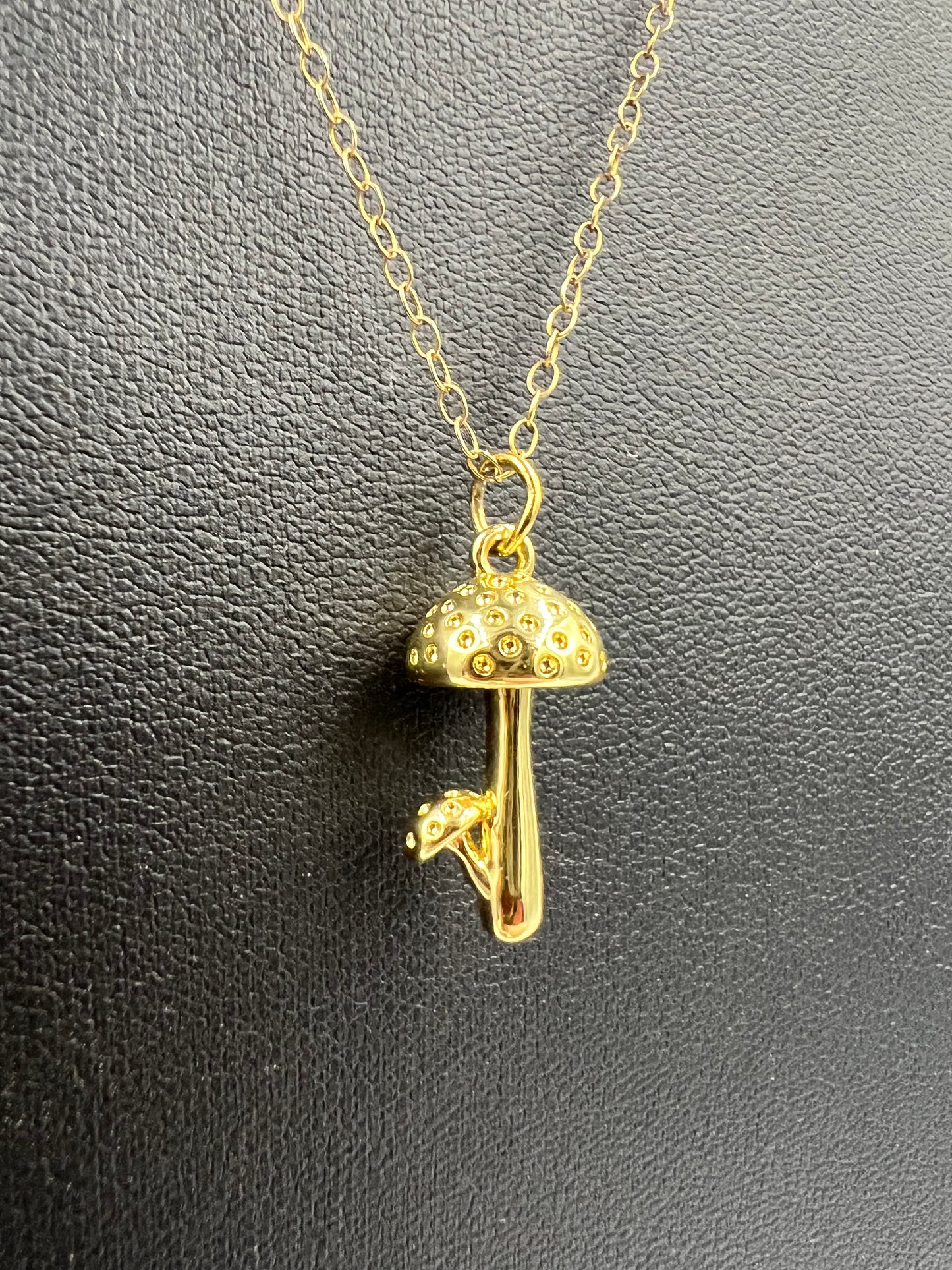 Sparkle Motion: Gold filled mushroom pendant