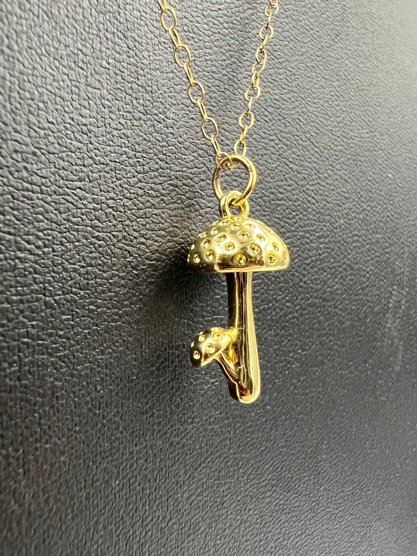 Sparkle Motion: Gold filled mushroom pendant
