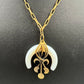 Sparkle Motion: Moonstone crescent moon with brass pendant necklace