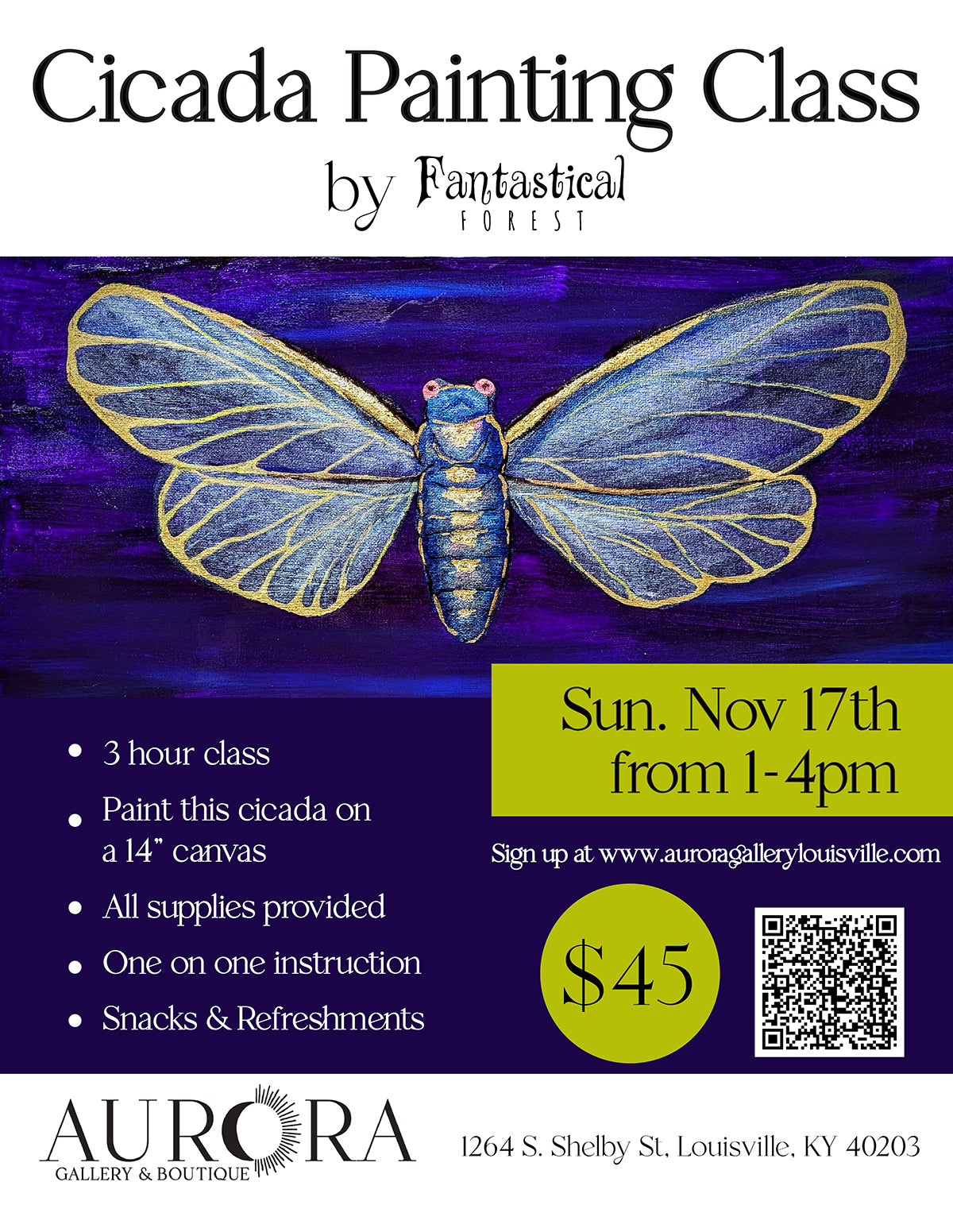 Fantastical Forest Cicada Painting Class