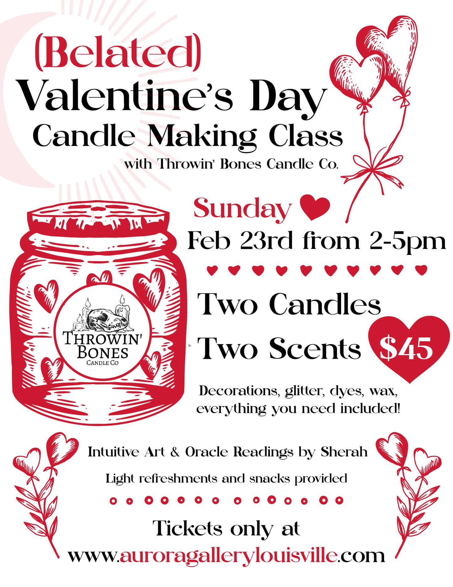 Throwin' Bones (Belated) Valentine's Day Candle Making Class **Rescheduled for 2/23**