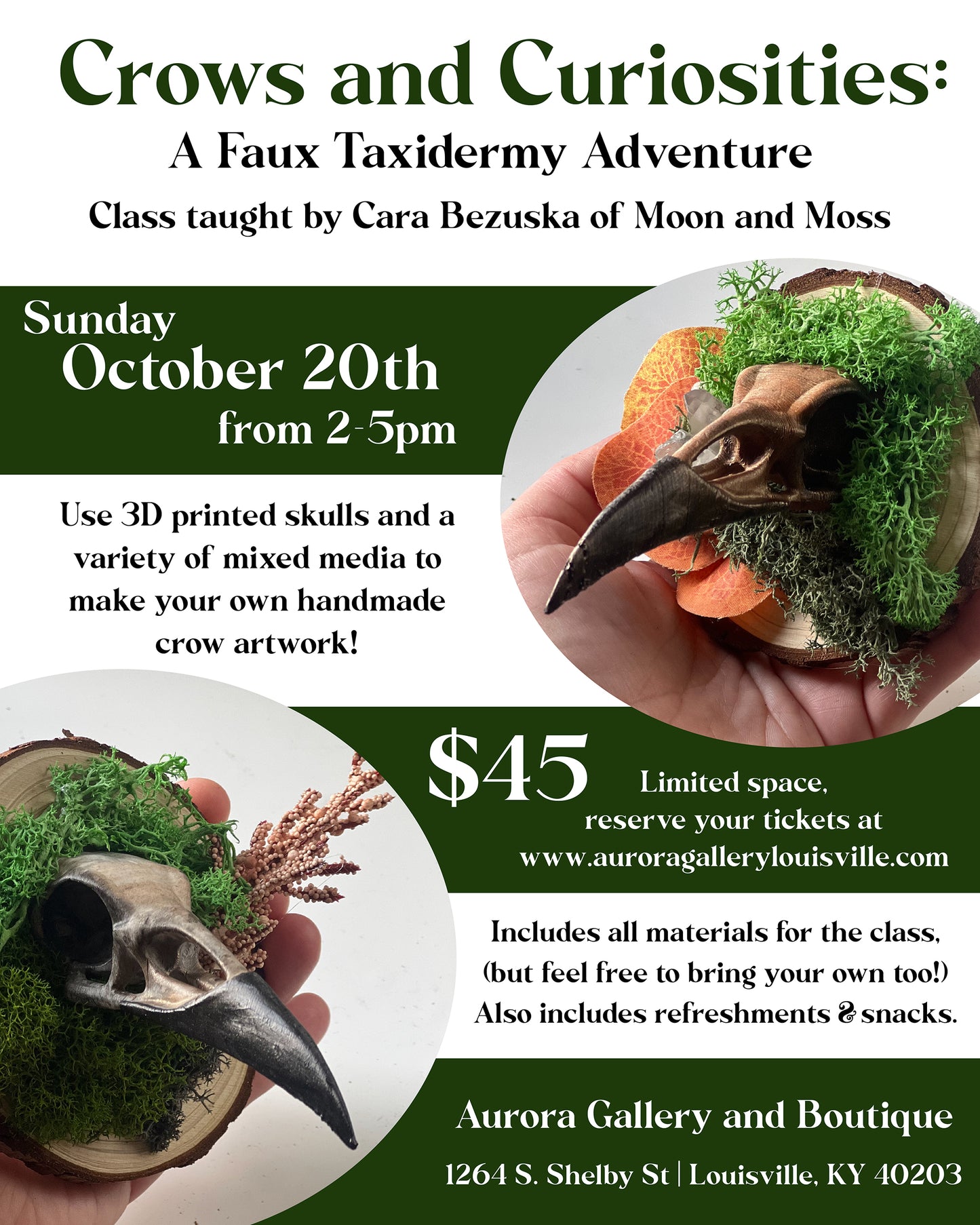 Crows & Curiosities: A Faux Taxidermy Adventure: Class by Moon and Moss