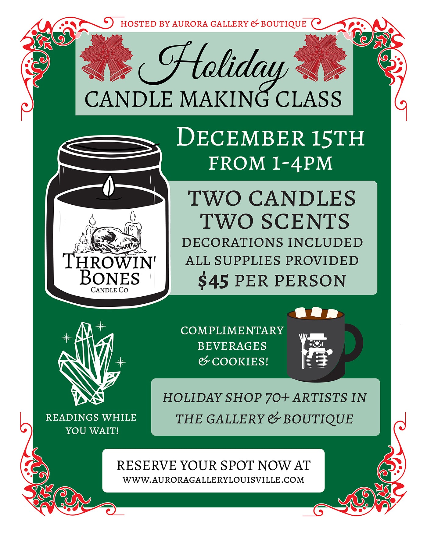 Throwin' Bones Holiday Candle Class!