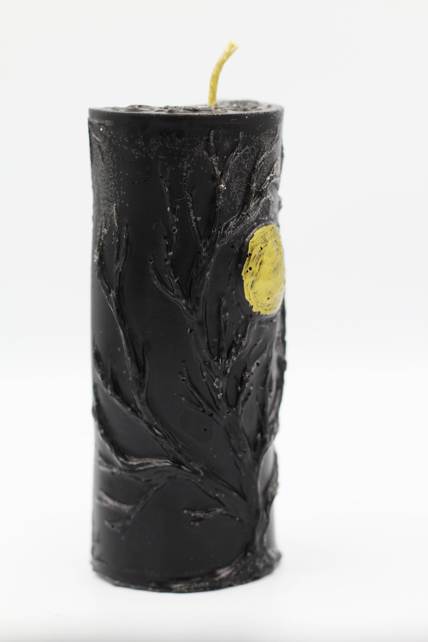 Hekas Creative - Inset Curved Moon Phases 100% Beeswax Hand Painted Candle