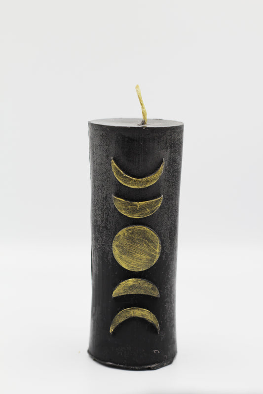 Hekas Creative - Moon Phases 100% Beeswax Hand Painted Candle