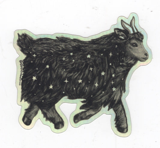 Irene Mudd - Guided Hand Studio - Holographic Goat sticker