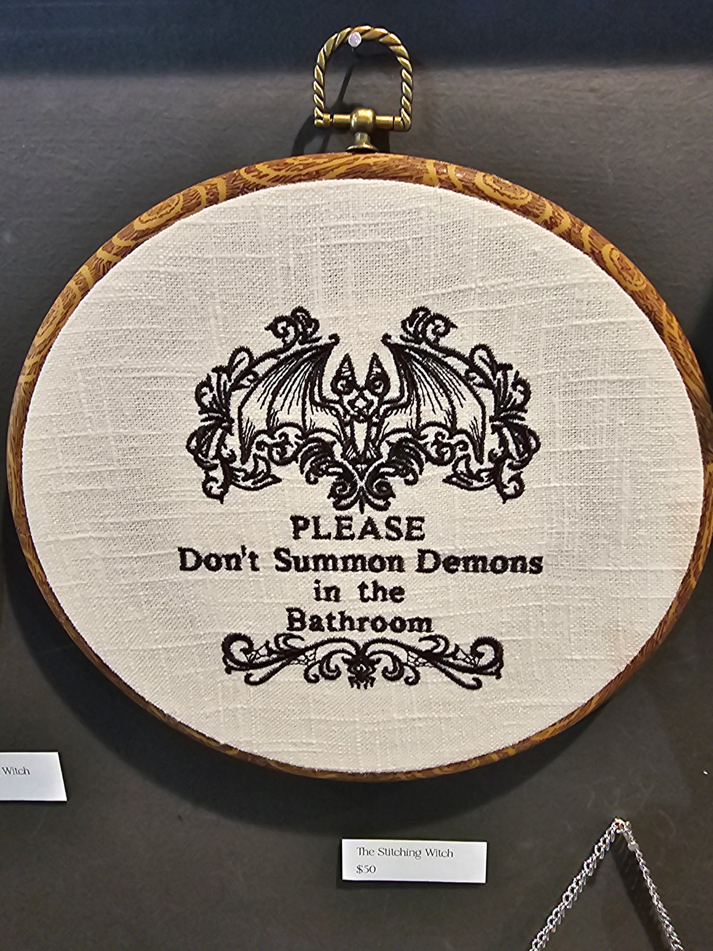 A Stitching Witch - Don't Summon Demons hoop