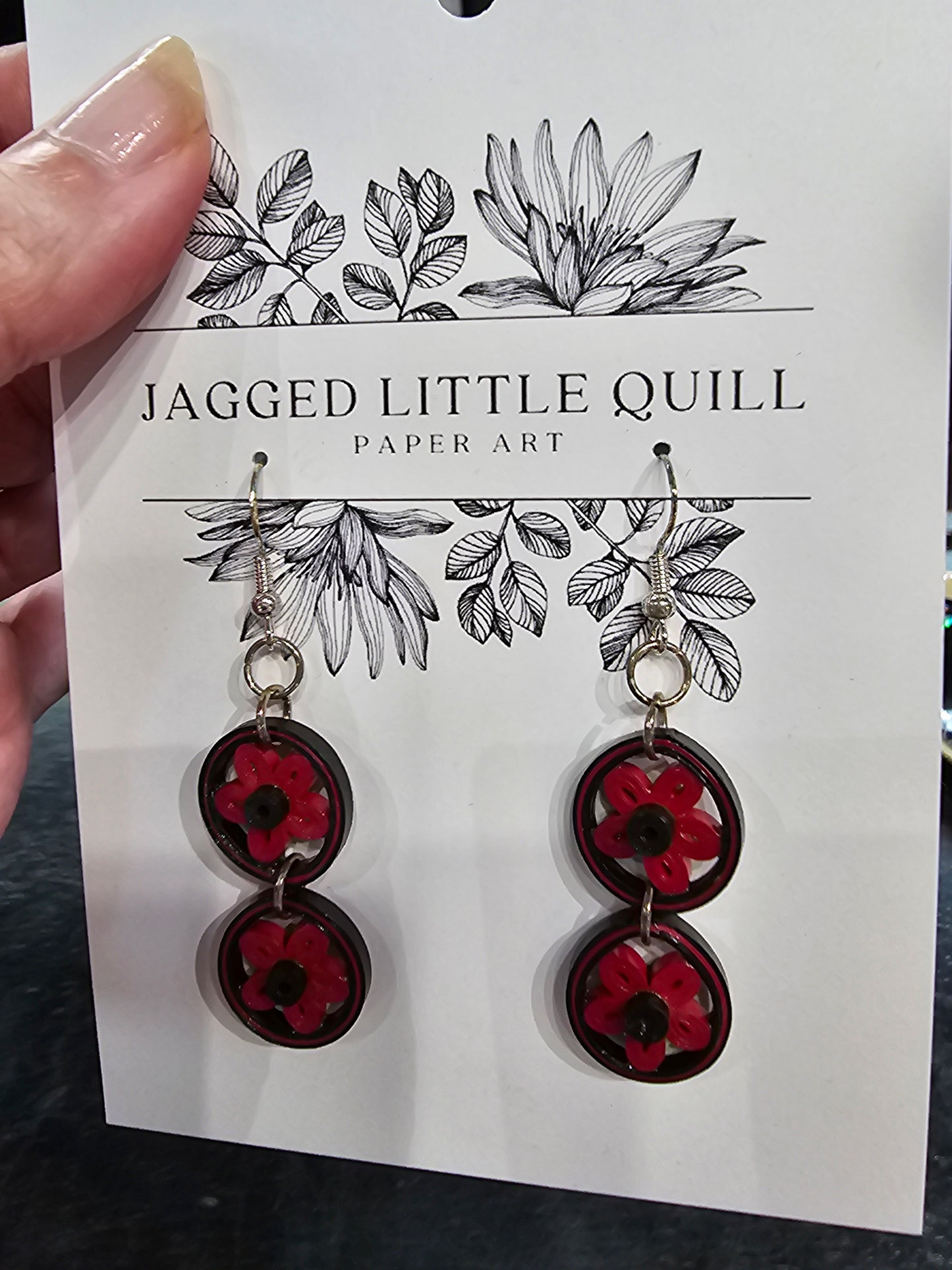 Jagged Little Quill: Circular Flower Earrings