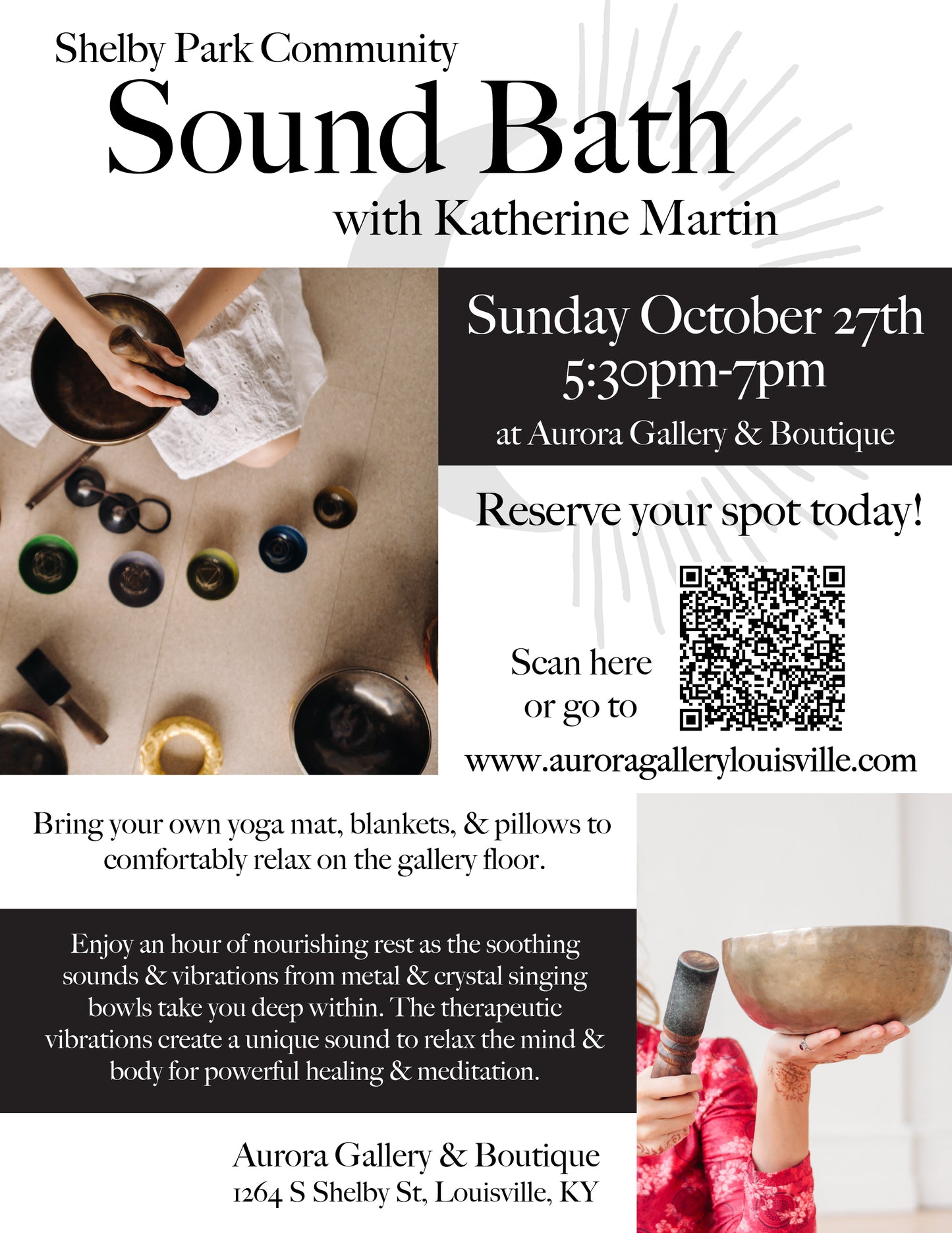 Shelby Park Community Sound Bath with Katherine Martin | October 27th, 5:30pm-7pm