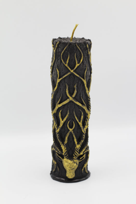 Hekas Creative - Golden Stag 100% Beeswax Hand Painted Candle