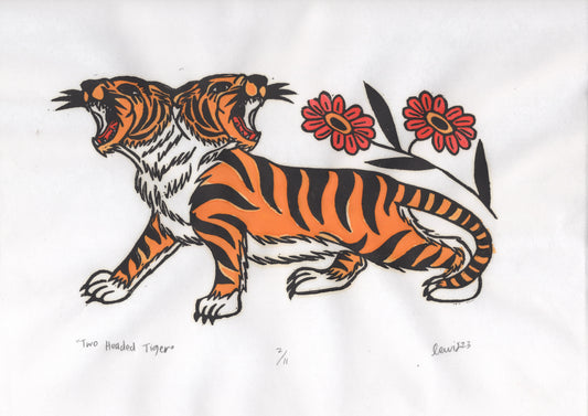 Kayla Lewis (Parchment Possum) - Two Headed Tiger