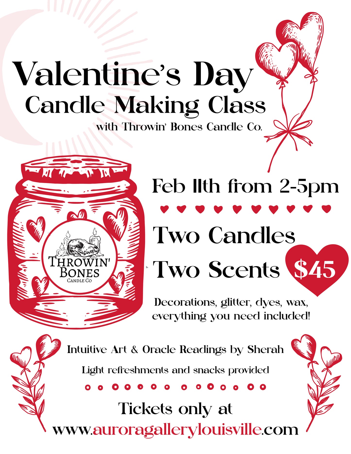 Throwin' Bones Valentine's Day Candle Making Class