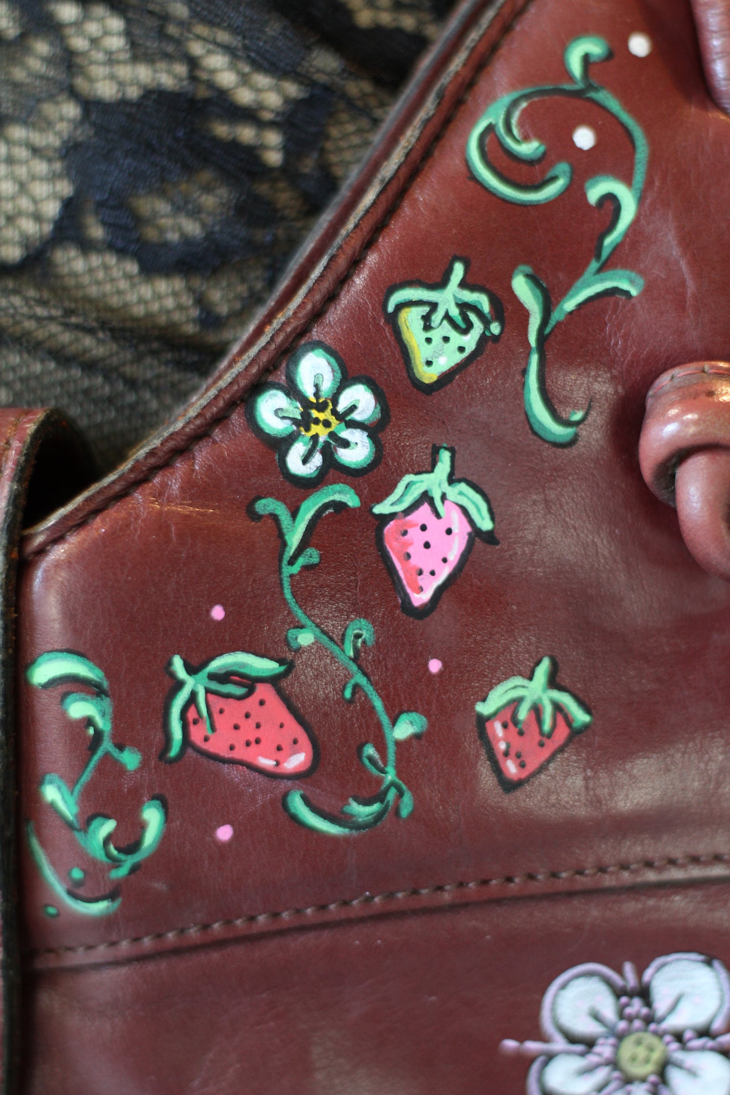 Ice Queen Alchemy - Red handbag with strawberries