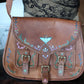 Ice Queen Alchemy - Brown handbag with moth and mushrooms