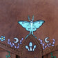 Ice Queen Alchemy - Brown handbag with moth and mushrooms