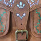 Ice Queen Alchemy - Brown handbag with moth and mushrooms