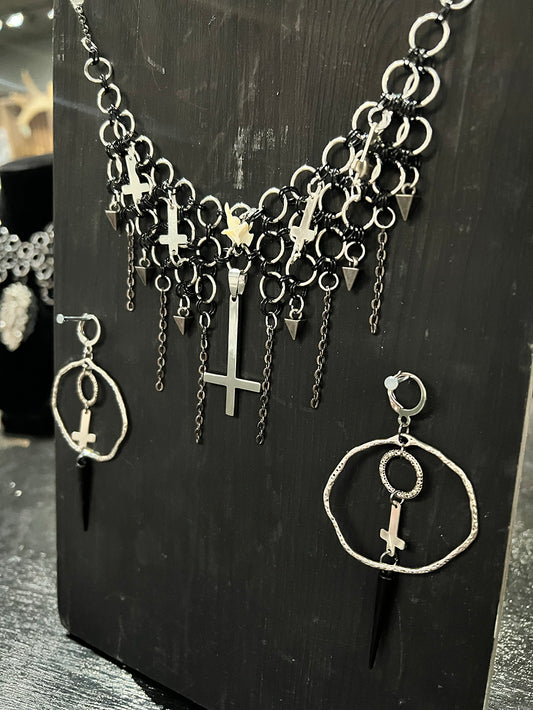 Alexandra Rumsey (Hekas Creative) Chainmail inverted cross set
