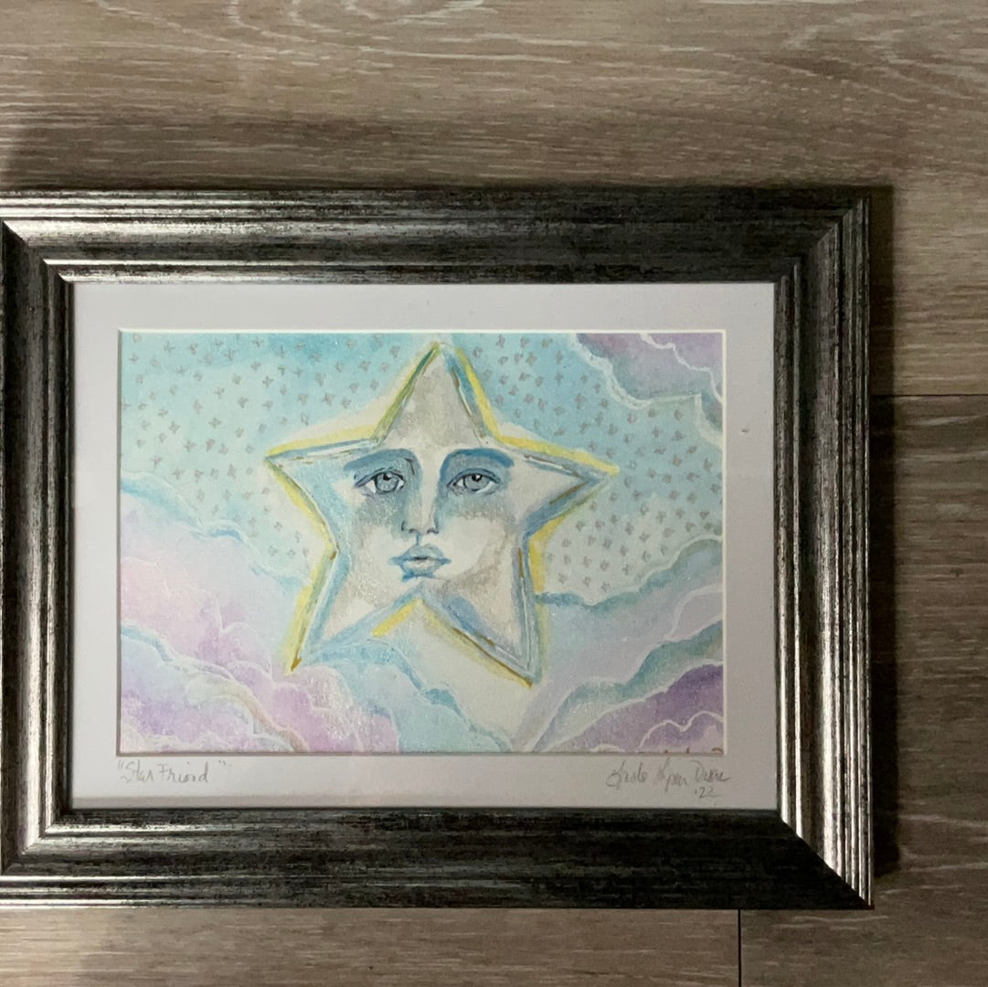 Jada Dixon “Star Friend” framed watercolor