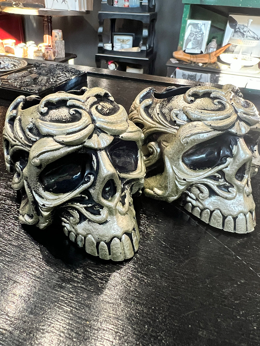 Alexandra Rumsey Ornate Skull Votive Holders